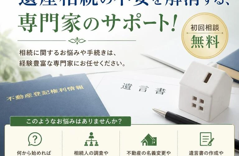 遺産相続の不安を解消する、専門家のサポート！