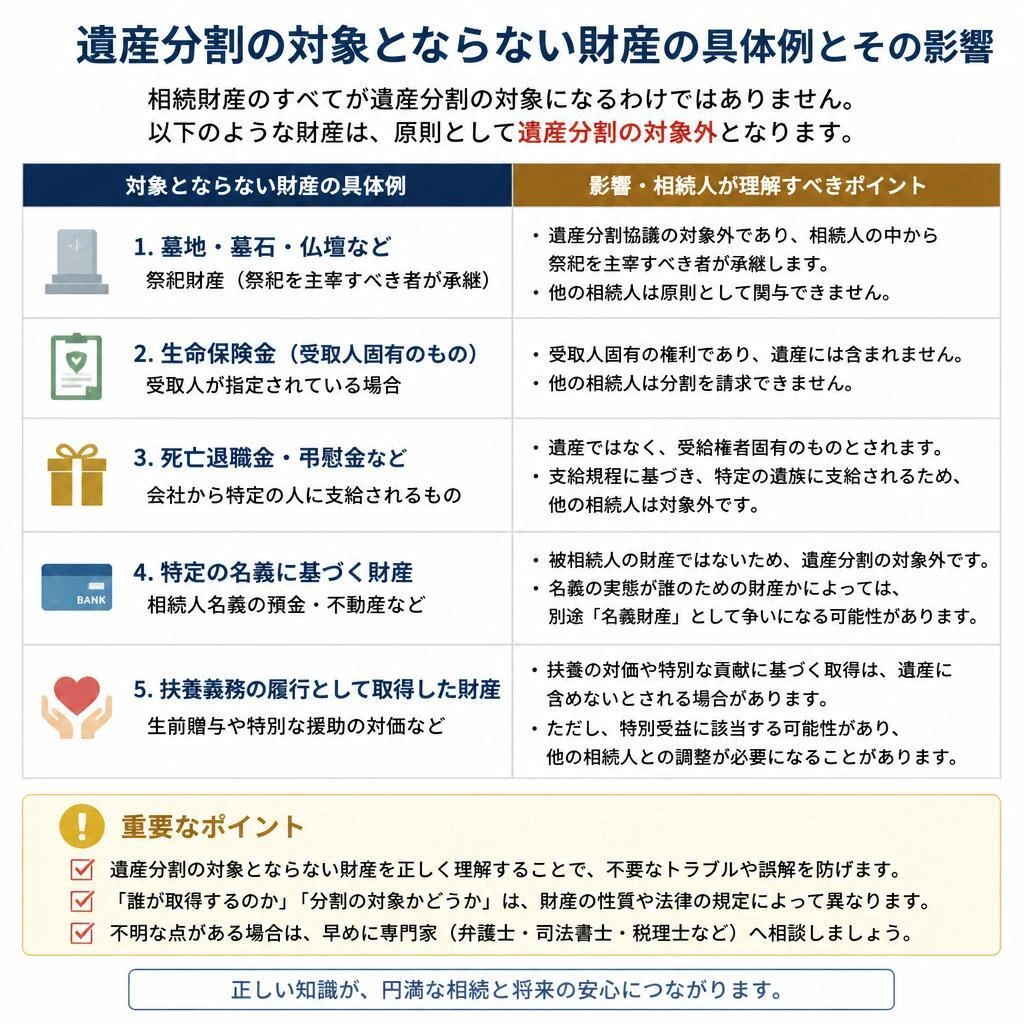対象外財産の具体例とその影響
