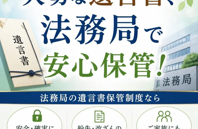大切な遺言書、法務局で安心保管！