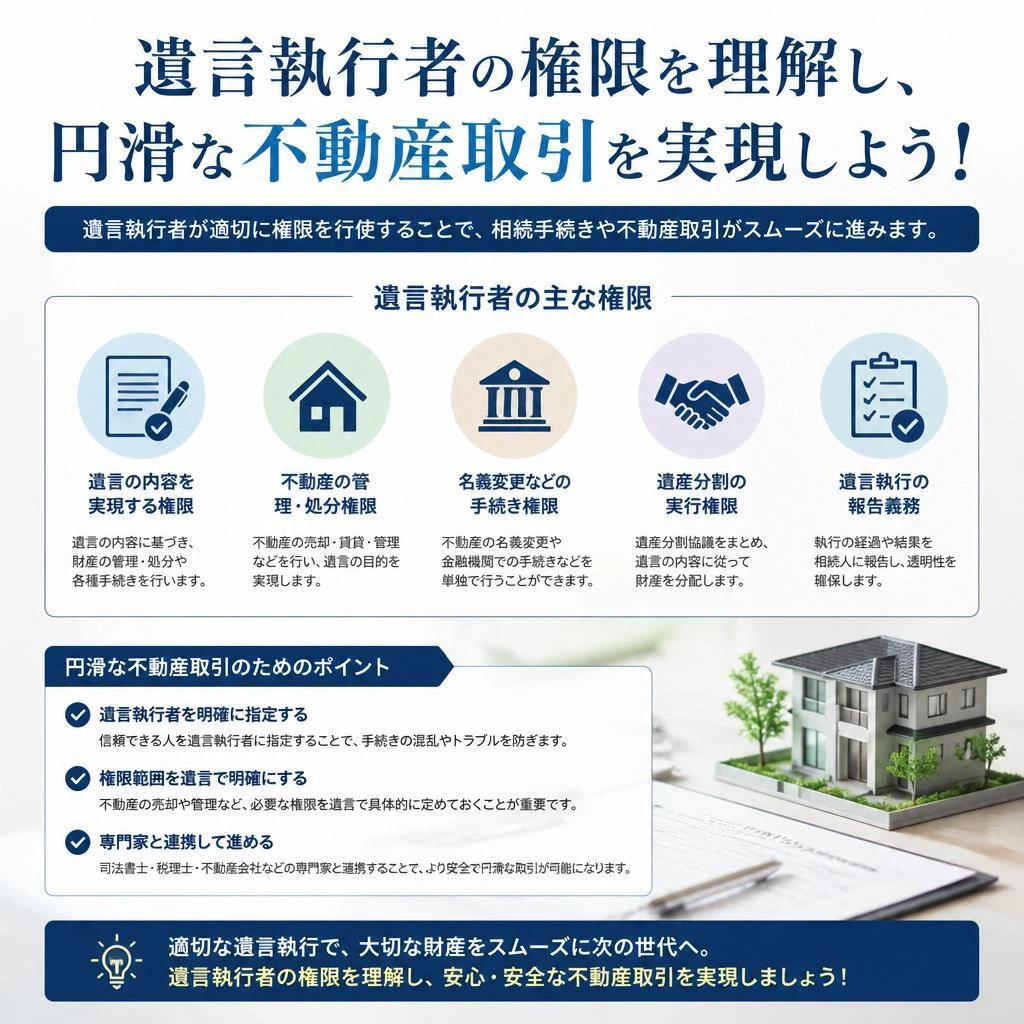 遺言執行者の権限を理解し、円滑な不動産取引を実現しよう！