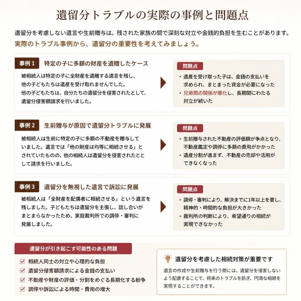 遺留分をめぐるトラブル事例
