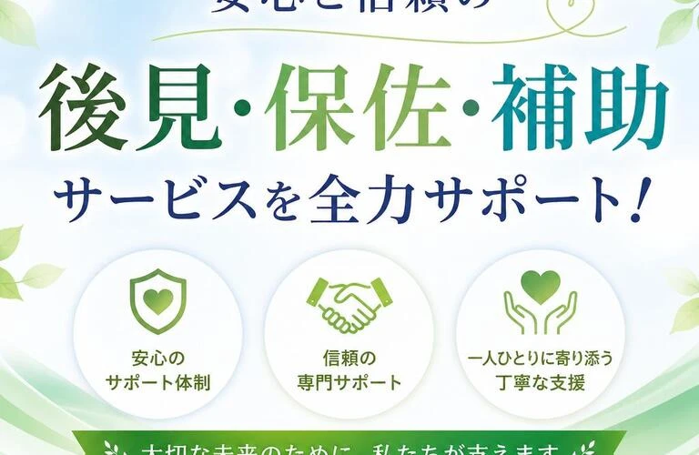 安心と信頼の後見・保佐・補助サービスを全力サポート！