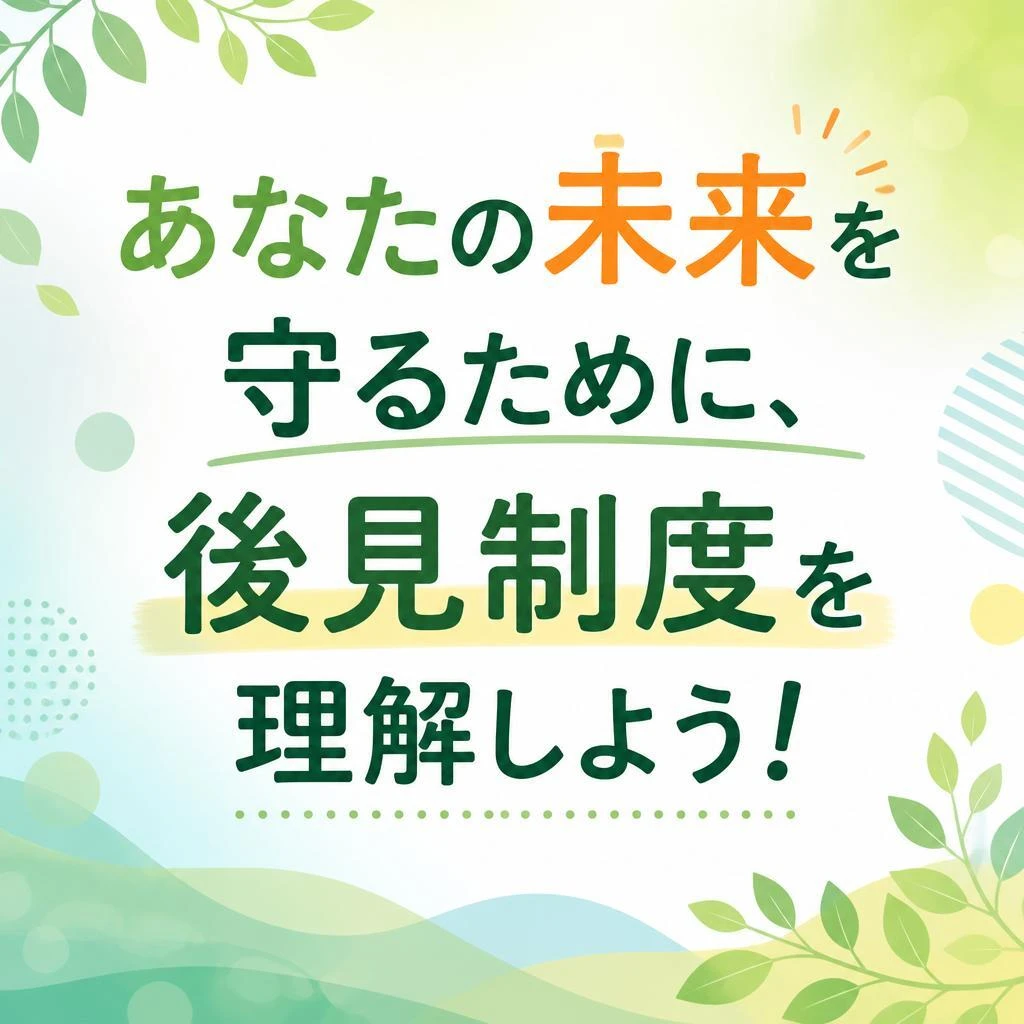 あなたの未来を守るために、後見制度を理解しよう！