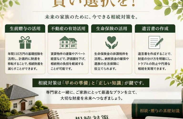 相続税を避けるための賢い選択を！