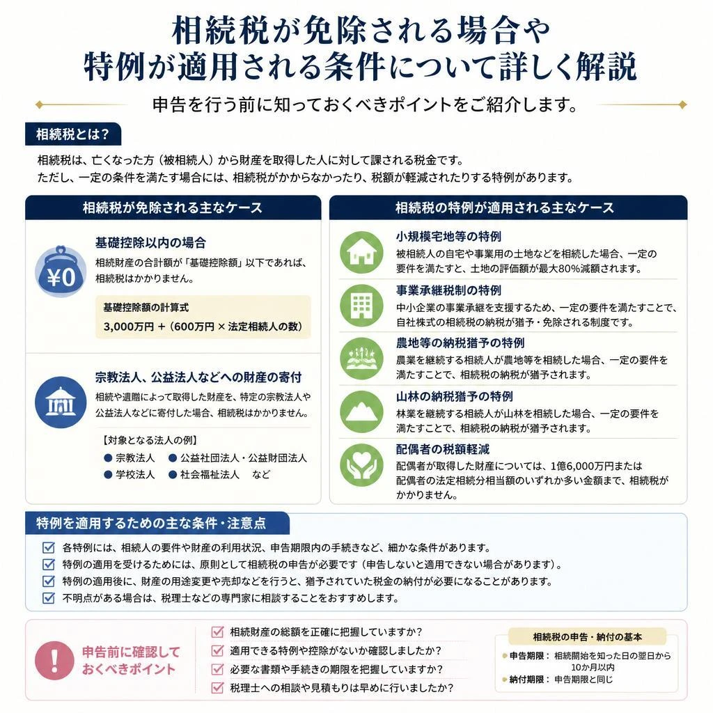 免除されるケースや特例について
