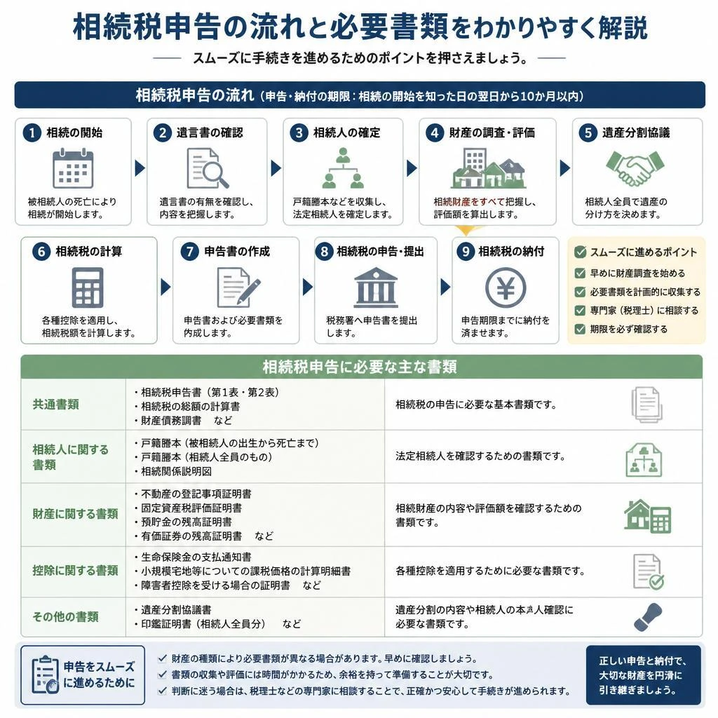 相続税申告の流れと必要書類