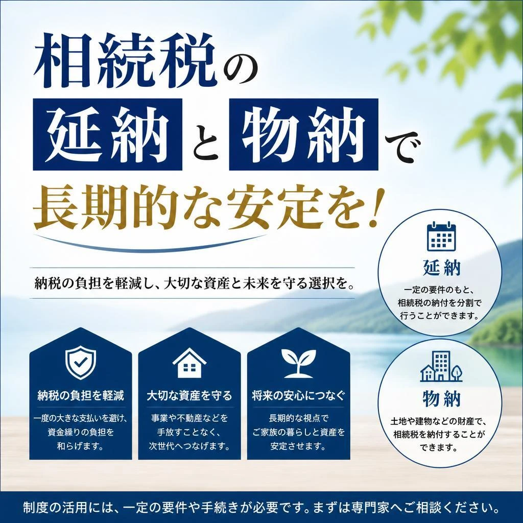 相続税の延納と物納で長期的な安定を！