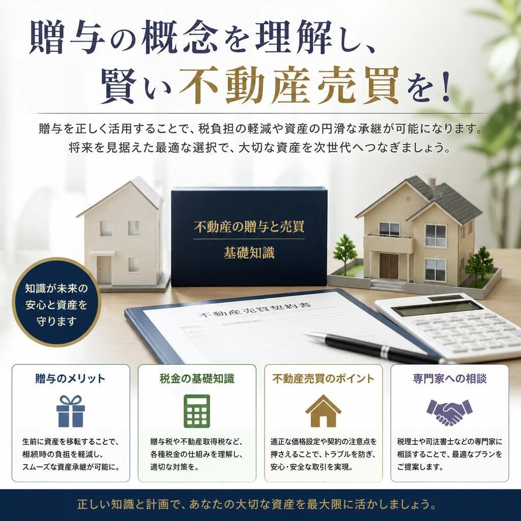贈与の概念を理解し、賢い不動産売買を！