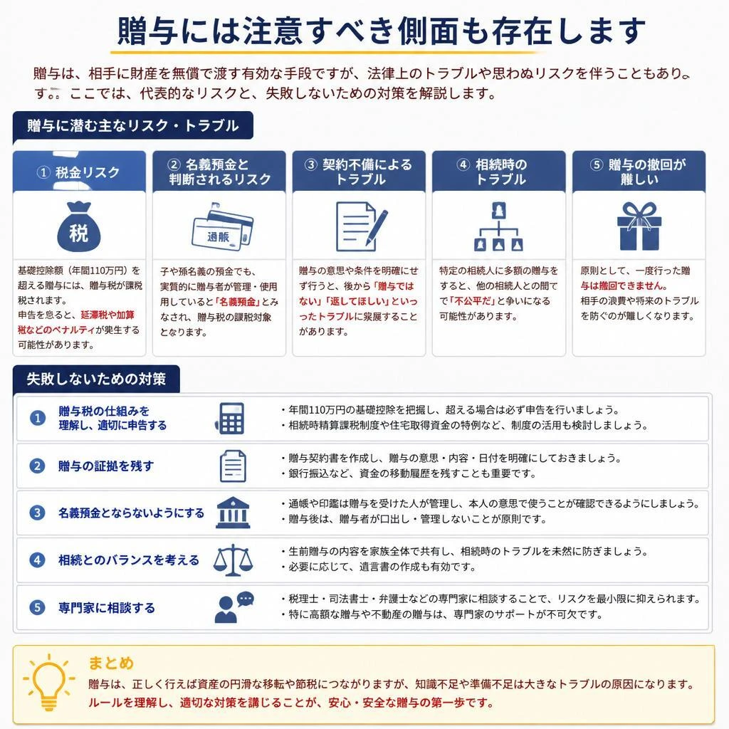 贈与の注意点とリスク