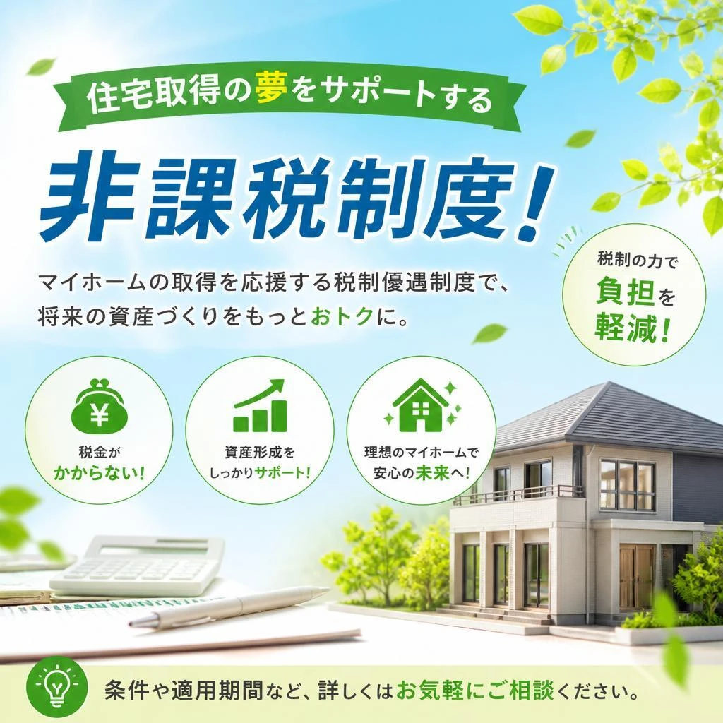 住宅取得の夢をサポートする非課税制度！