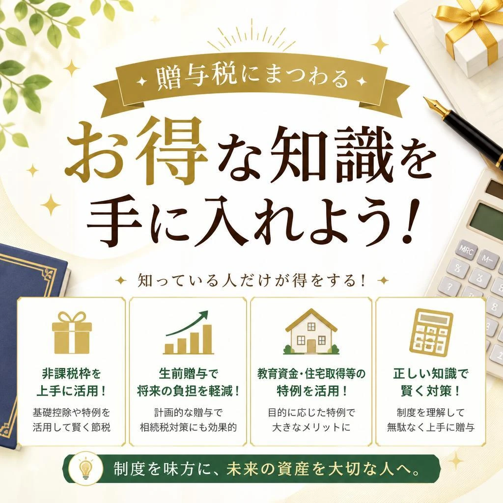 贈与税にまつわるお得な知識を手に入れよう！