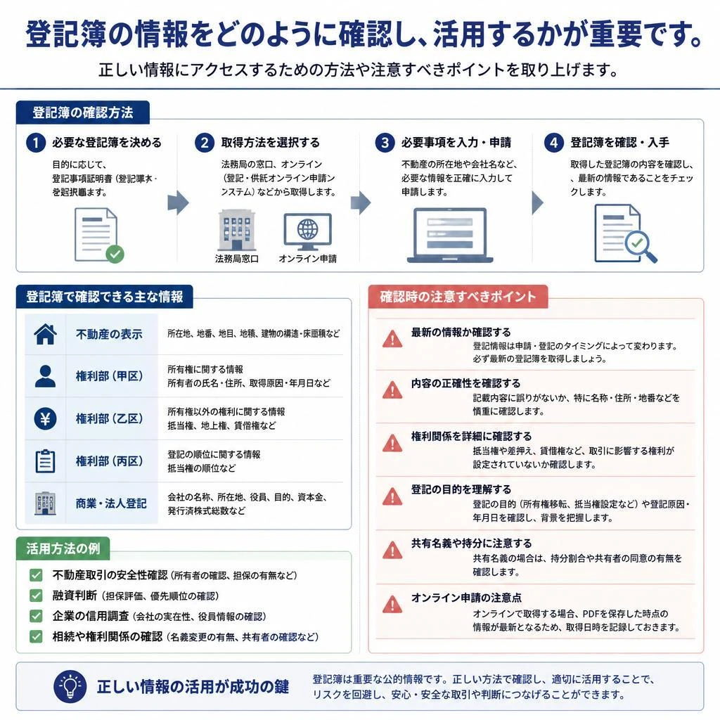 登記簿の取り扱いと注意点